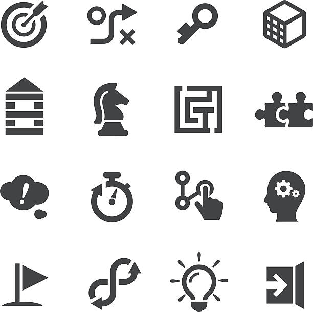 Puzzle and Solution Icons - Acme Series View All: challenge icons stock illustrations