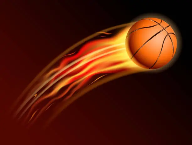 Vector illustration of fire basketball