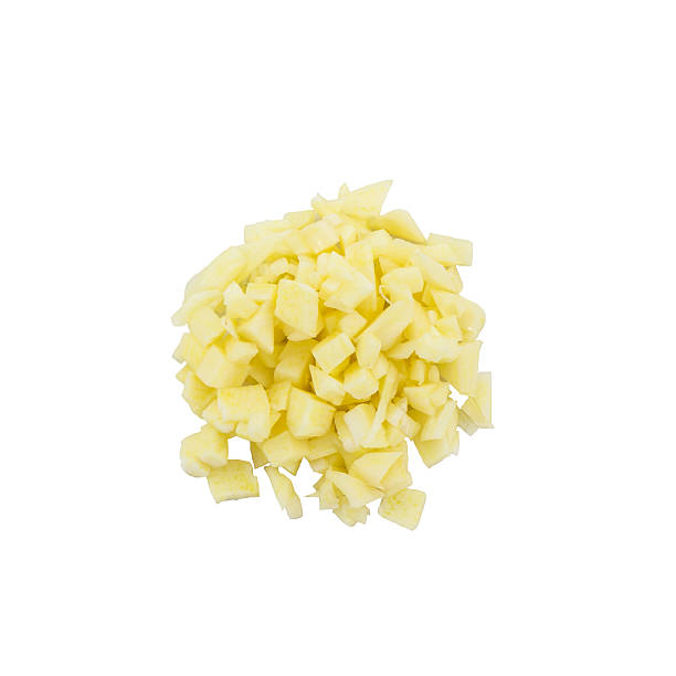 Chopped garlic. Chopped garlic on white background. Top view. chopping food stock pictures, royalty-free photos & images