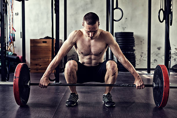 istock Weightlifting workout in the gym 487485357