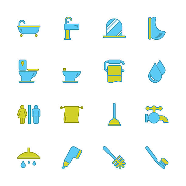ilustraciones, imágenes clip art, dibujos animados e iconos de stock de baño y baño-serie marco - women bathtub bathroom water