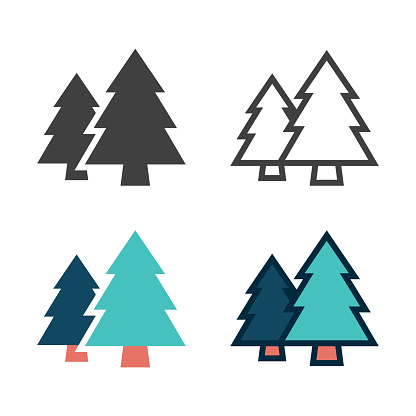 Pine Tree Icon Vector EPS File.