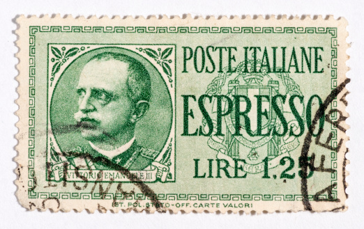 Vintage antique old postage stamp from Italy