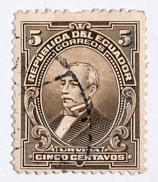 istock Vintage antique old postage stamp from Ecuador 487486057