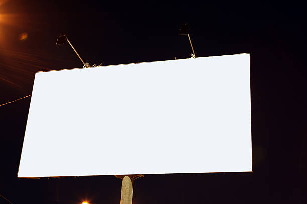 istock Empty roadside billboards at evening in city 487491423