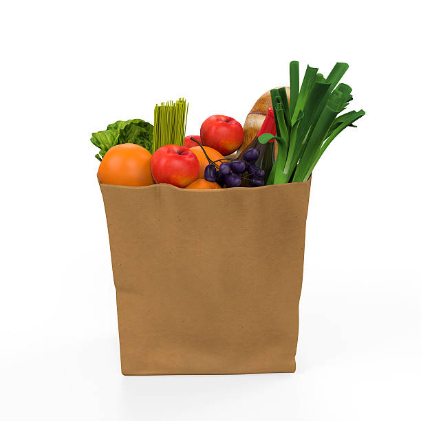 istock Grocery Bag with Food 487491599