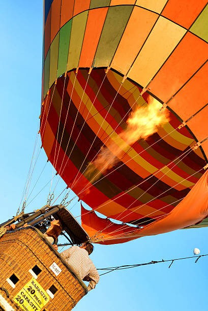 balon na ogrzane powietrze - single line multi colored bright yellow zdjęcia i obrazy z banku zdjęć