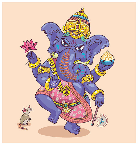 Indian Deus Ganesa - ilustração de arte vetorial