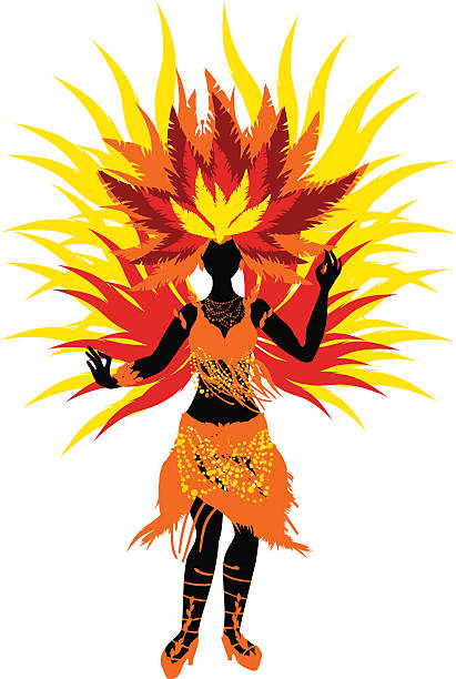 サンバダンサー - samba dancing rio de janeiro carnival brazilian点のイラスト素材／クリップアート素材／マンガ素材／アイコン素材