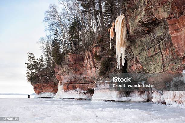 Exploring The Remote Apostle Island Ice Caves In Wisconsin Stock Photo - Download Image Now