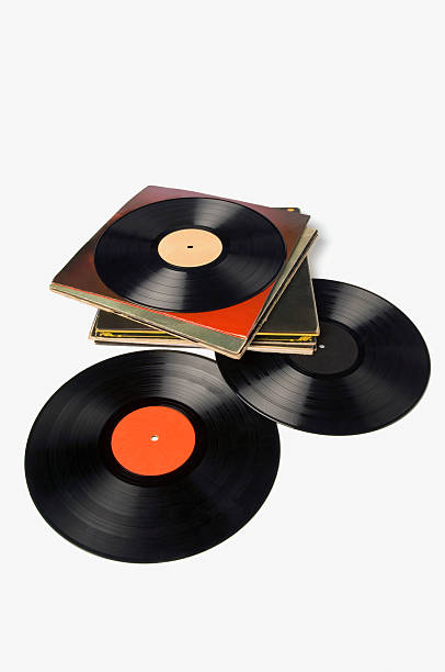 istock Close-up of gramophone records 487502246