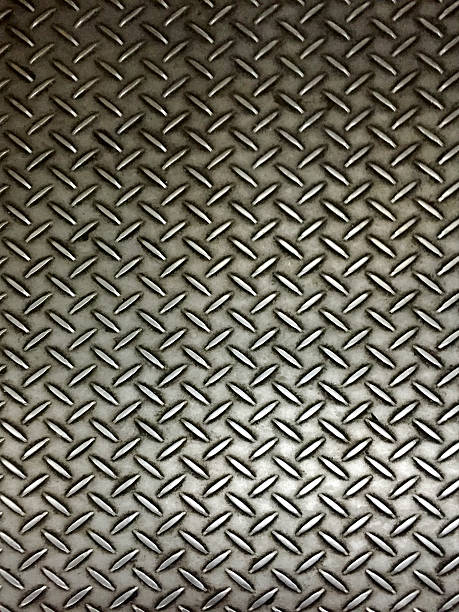 istock Realistic metal plate floor 487502560