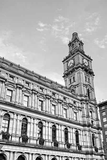 wieża zegarowa w melbourne - melbourne australia clock tower clock zdjęcia i obrazy z banku zdjęć