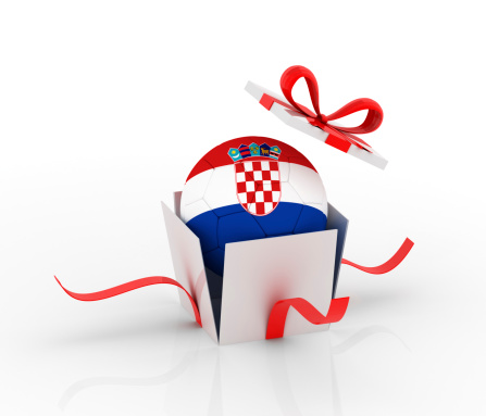3d soccer ball with Croatia flag