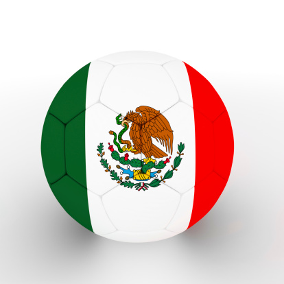 3d soccer ball with Mexico flag