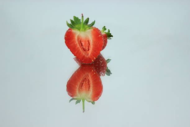 Strawberry Reflection stock photo