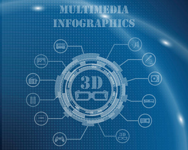 multimedia-infografik vorlage - kamera film grafiken stock-grafiken, -clipart, -cartoons und -symbole