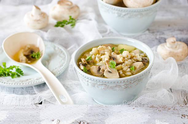 istock Barley soup with mushrooms 487508769