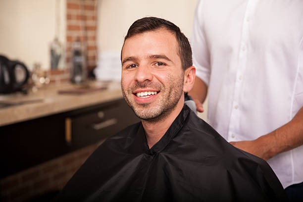 istock Happy customer in a barber shop 487509107