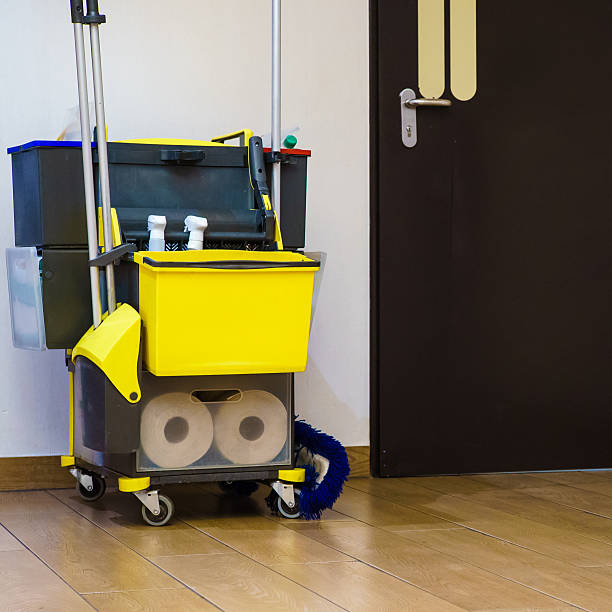 istock Professional cleaning equipment in corridor. 487511808