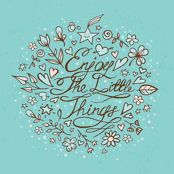 Enjoy The Little Things Stock Illustration - Download Image Now - 2015,  Abstract, Banner - Sign - iStock