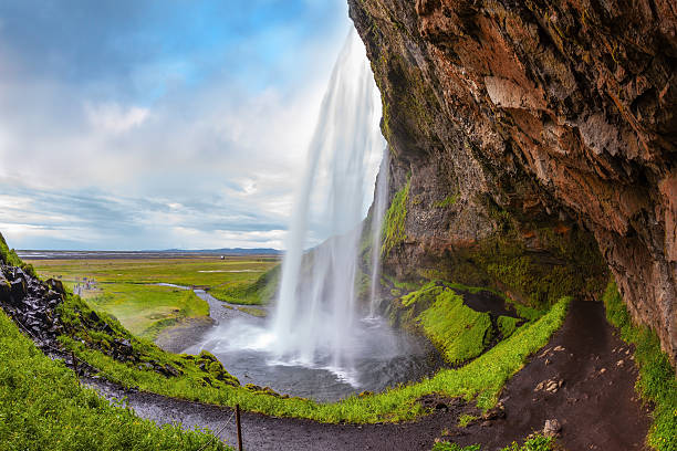 istock Photo waterfall taken fisheye lens 487516320