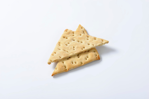 crispbread triangles isolated on white background