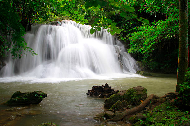 istock Blue stream waterfall in Kanjanaburi Thailand (huaymaekamin waterfall) 487521256