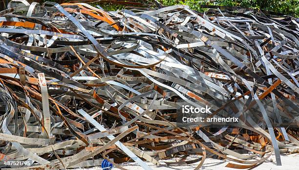 Pile Of Metal Scrap For Recycle Stock Photo - Download Image Now - Abstract, Breaking, Broken