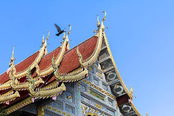 thai style temple in northern thailand stock photo