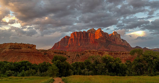 istock Stratus cloudscape over Mount Kinesava Zion National Park Utah 487522344