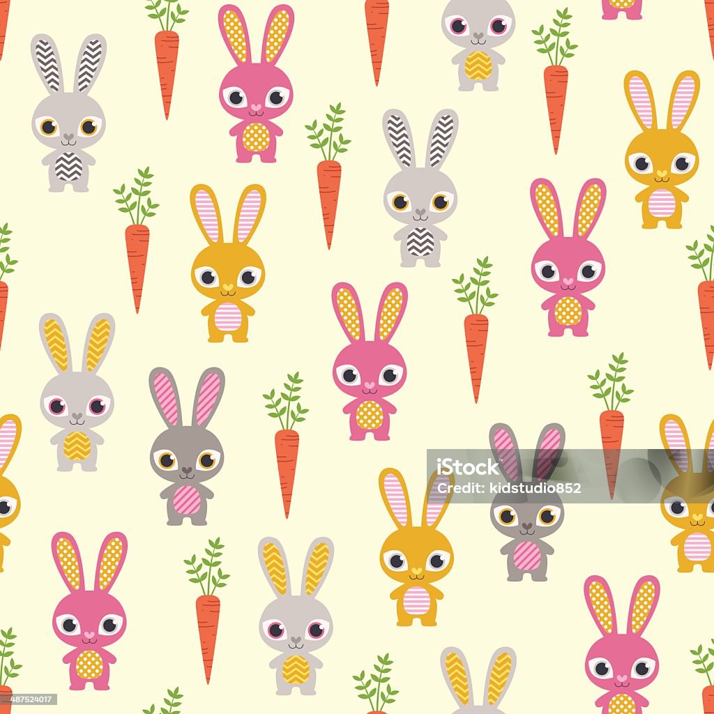 seamless rabbits pattern Animal stock vector
