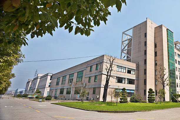 istock Side view on the office building with parking lot 487524023