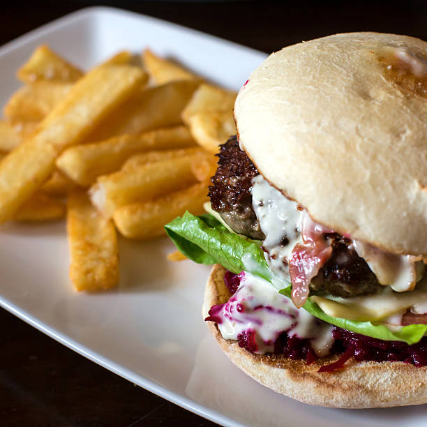 istock Gourmet Burger with Fries 487524456