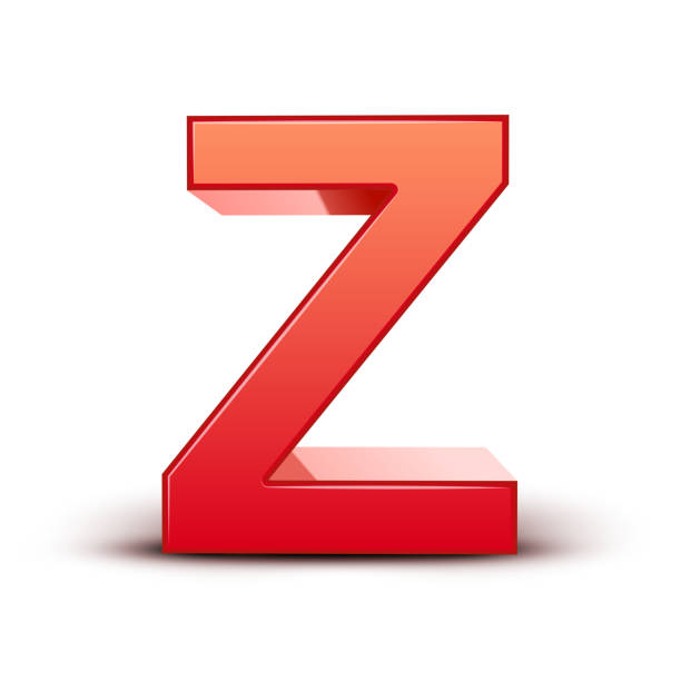 3 d 赤文字 z - alphabet letter z three dimensional shape typescript点のイラスト素材／クリップアート素材／マンガ素材／アイコン素材