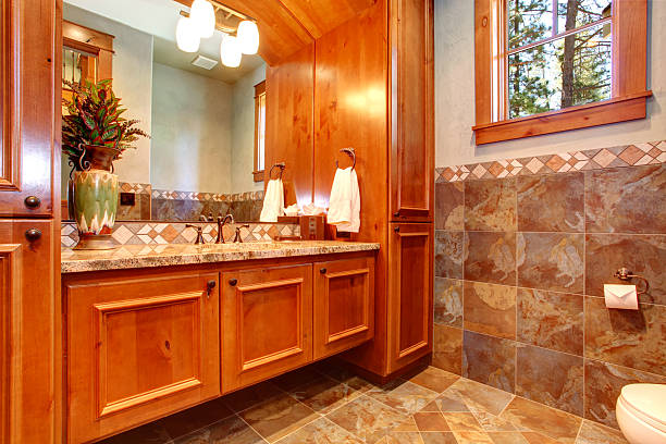 istock Bathroom furniture set 487525061