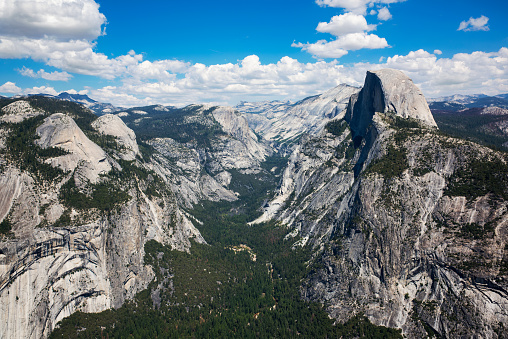 The expanse of Yosemite Valley shot from Glacier Point.