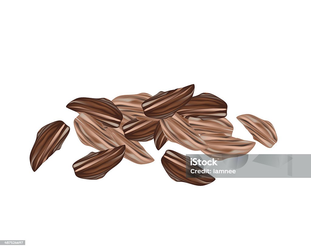 Séchés de cardamome sur fond blanc - clipart vectoriel de Aliment libre de droits