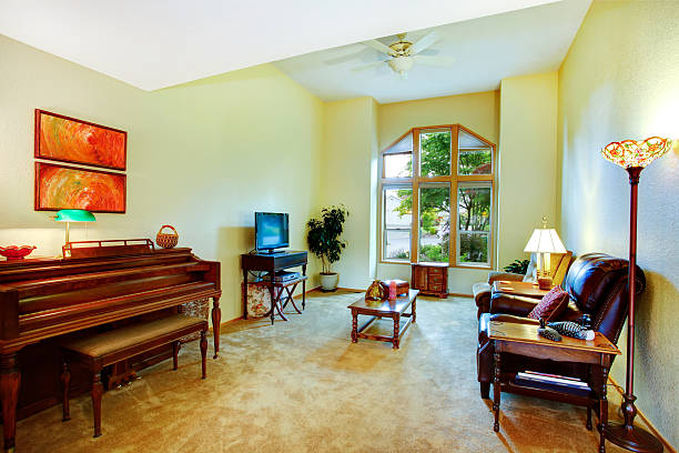 istock Living room with piano 487527205