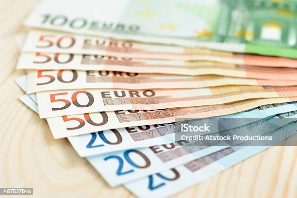 Money Various Kinds Of Euro Currency Bills Stock Photo - Download Image Now - 2015, Business Finance and Industry, Close-up