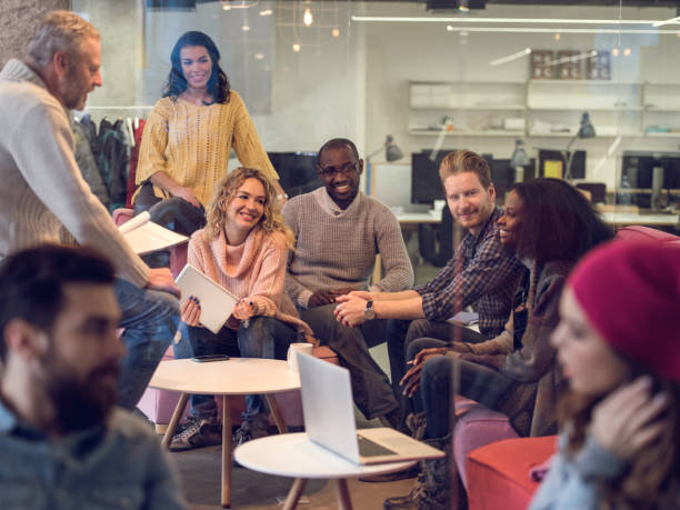 istock Large group of creative people having a business meeting. 487532688
