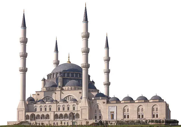 Mosque on white