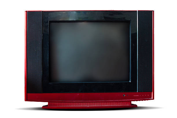 istock portable television isolated with thurn off screen. 487533575