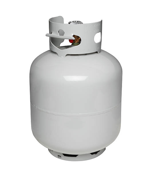 propane gas cylinder, isolated on white - tank stockfoto's en -beelden