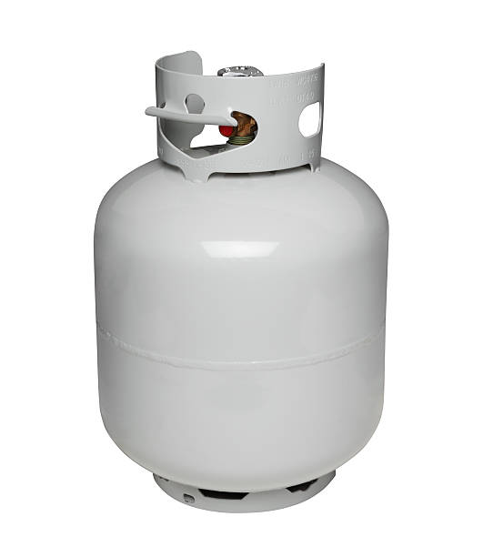 Propane gas cylinder, isolated on white Propane gas cylinder on white, isolated with clipping path tank stock pictures, royalty-free photos & images