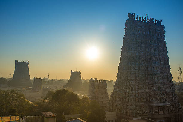 minakshi hindu tempel indien madurai - tamil - fotografias e filmes do acervo