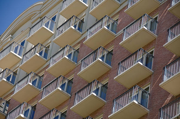 istock Balconies pattern on a building near River Walk, San Antonio 487536869