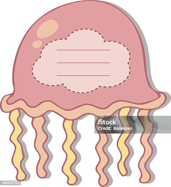 Szablon Dla Tekstu Jellyfish - Stockowe grafiki wektorowe i więcej obrazów Bezkręgowce - Bezkręgowce, Część, Dowcip rysunkowy