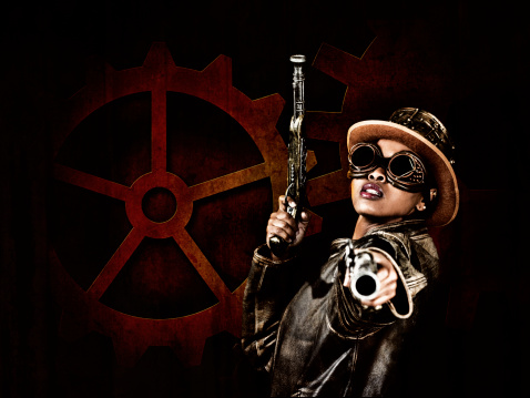 Steampunk girl with flintlock pistols.http://i41.photobucket.com/albums/e260/ckublanski/SteampunkImages.jpg