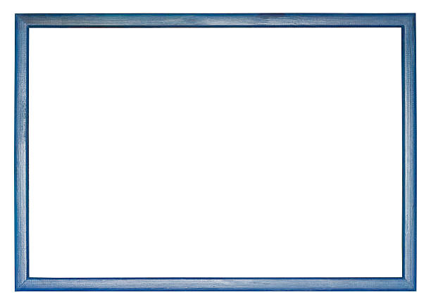 istock narrow blue wooden picture frame 487538925